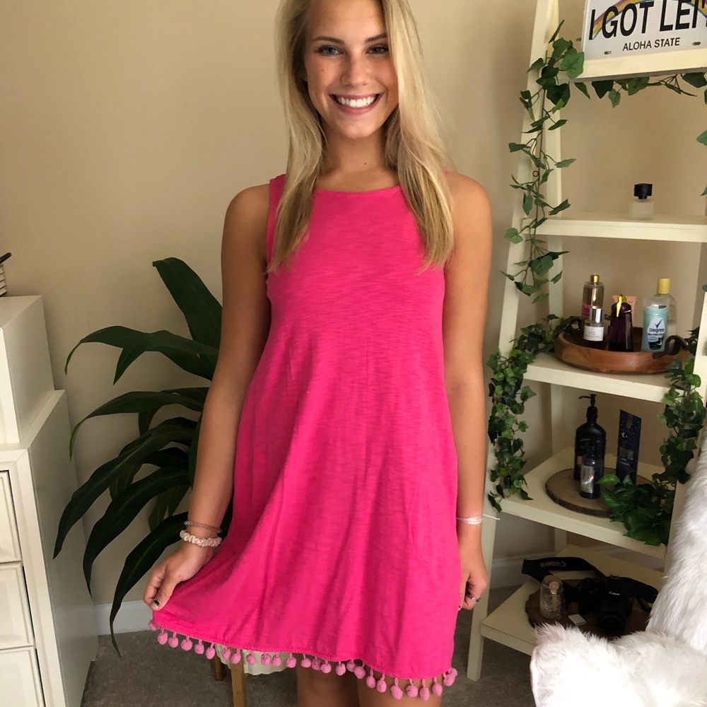 Hot pink cotton dress XS